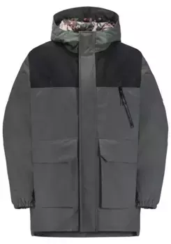Функциональная парка Jack Wolfskin "TEEN 2L INS PARKA Y", с капюшоном, зеленый