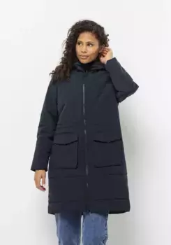 Функциональная парка Jack Wolfskin "WHITE FROST PARKA W", с капюшоном, синий