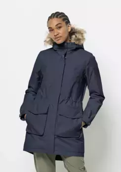 Функциональная парка Jack Wolfskin "WINTERFROST INS PARKA W", с капюшоном, синий