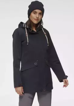 Функциональная парка Polarino с капюшоном, водоотталкивающая, ветронепроницаемая, дышащая, цвет морской волны