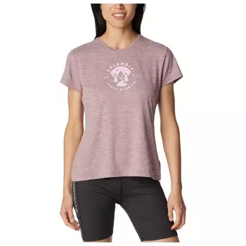 Функциональная рубашка Columbia Women's Sloan Ridge Graphic S/S Tee, цвет Fig Heather/Naturally Boundless