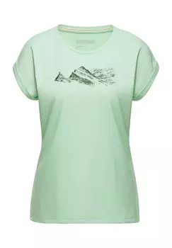 Функциональная рубашка, дышащая, с рисунком спереди, для женщин MAMMUT, цвет Neo Mint
