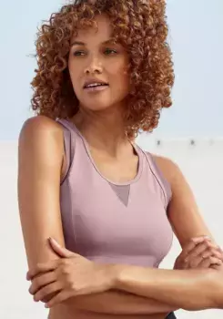 Функциональная рубашка LASCANA ACTIVE со спинкой-борцовкой и сетчатыми вставками, розовый