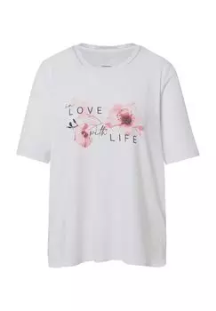 Функциональная рубашка Лузи, принт, круглый вырез, женская JOY sportswear, белый