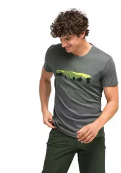 Функциональная рубашка Maier Sports "Forest Tee M", спортивная функциональная рубашка из материала, за которым легко ухаживать, зеленый