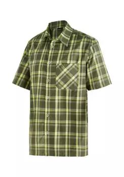 Функциональная рубашка Maier Sports "Mauro", клетчатая рубашка с короткими рукавами для походов, путешествий и отдыха, желтый