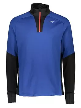 Функциональная рубашка Mizuno Laufshirt Warmalite, цвет Blau/Schwarz