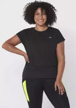 Функциональная рубашка ONLY Play "ONPAUBREE SS LOOSE TRAIN TEE CURVY NOOS", черный
