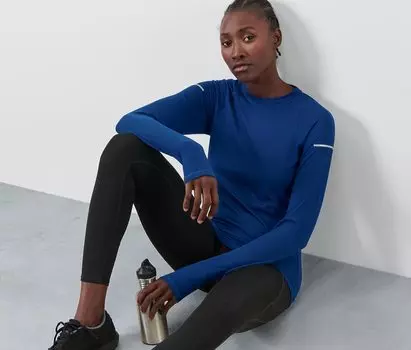 Функциональная рубашка с длинными рукавами Tchibo, синий