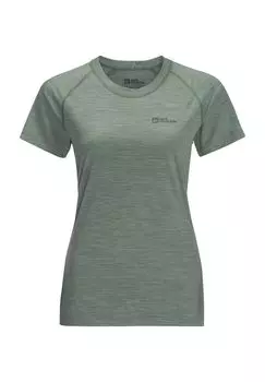 Функциональная рубашка с круглым вырезом для женщин Jack Wolfskin, цвет Picnic Green