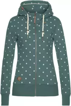 Функциональная толстовка с капюшоном Ragwear "PAYA DOTS O" с принтом в виде точек по всей поверхности, цвет Dark Green 5021