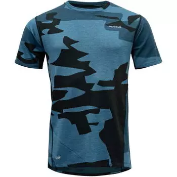 Функциональная велосипедная рубашка Klvstien Merino Tee MAN, синий камуфляж DEVOLD, цвет blau