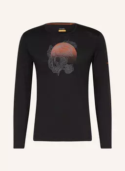 Функциональное нижнее белье-рубашка oasis crewe 200 из шерсти мериноса icebreaker, цвет SCHWARZ/GRAU/ORANGE