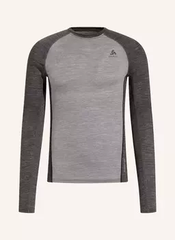 Функциональное нижнее белье-рубашка performance wool из шерсти мериноса odlo, серый/темно-серый