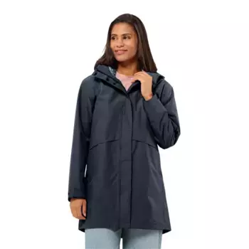 Функциональное пальто Jack Wolfskin "CAPE WEST COAT W", капюшон прочно прикрепляется к куртке, синий