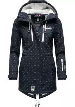 Функциональное пальто Marikoo "Zimtzicke", спортивная парка из софтшелла с капюшоном, синий