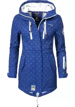 Функциональное пальто Marikoo "Zimtzicke", спортивная парка из софтшелла с капюшоном, синий