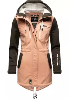 Функциональное пальто Marikoo "Zimtzicke", спортивная парка из софтшелла с капюшоном, цвет Lachs