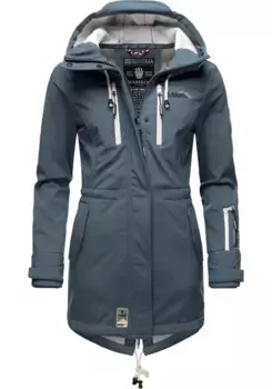 Функциональное пальто Marikoo "Zimtzicke", спортивная парка из софтшелла с капюшоном, голубой