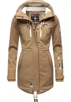 Функциональное пальто Marikoo "Zimtzicke", спортивная парка из софтшелла с капюшоном, коричневый