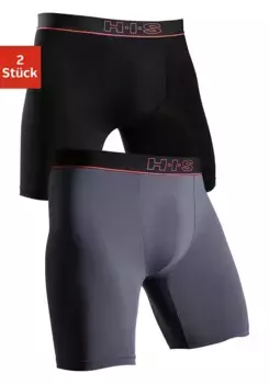 Функциональные боксеры H.I.S (2 шт.), спортивного вида, с длинными штанинами, из качественной микрофибры, черный