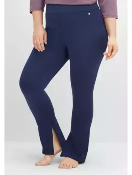 Функциональные брюки Sheego "больших размеров", с разрезами по бокам, дышащие, цвет морской волны