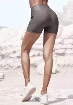 Функциональные шорты LASCANA ACTIVE с узорчатым поясом, цвет Braun-Gemustert