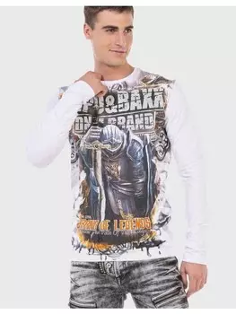 Функциональный лонгслив Cipo & Baxx, белый