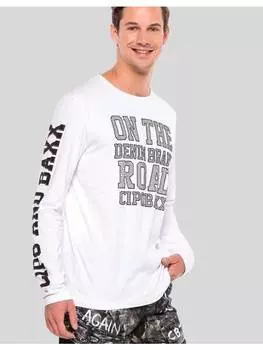 Функциональный лонгслив Cipo & Baxx, белый