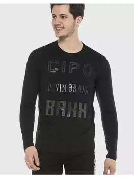 Функциональный лонгслив Cipo & Baxx, черный