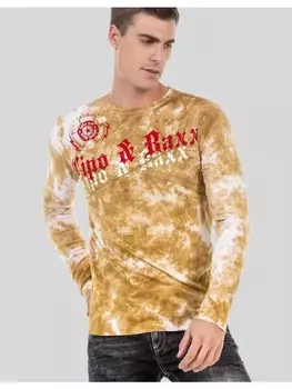 Функциональный лонгслив Cipo & Baxx, цвет mustard