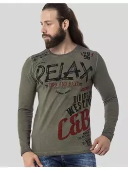 Функциональный лонгслив Cipo & Baxx, хаки