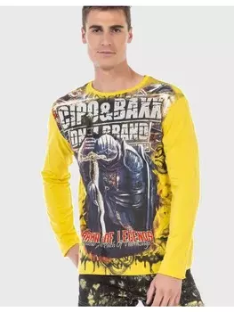 Функциональный лонгслив Cipo & Baxx, желтый