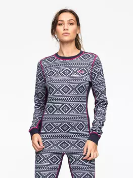 Функциональный лонгслив KARI TRAA, цвет dunkelblau/hellblau