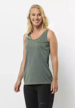 Функциональный топ Jack Wolfskin "CROSSTRAIL TANK W", зеленый