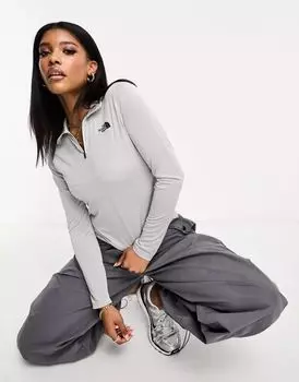 Функциональный топ на молнии с короткими рукавами и длинными рукавами North Face Training Flex серого верескового цвета The North Face