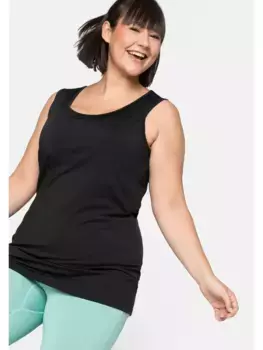 Функциональный топ Sheego "Большие размеры", дышащий и быстросохнущий, черный