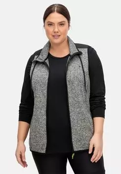 Функциональный жилет из дышащего трикотажного флиса с воротником-стойкой sheego, цвет Grau Meliert