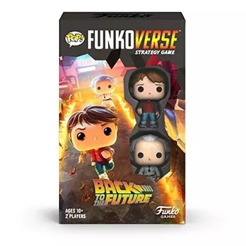 FUNKO GAMES Funkoverse Back to the Future-100, расширение — испанская версия — Марти МакФлай, Док Браун — 3 дюйма (7,6 см) ПОП! - Легкая стратегическая настольная игра для детей и взрослых (от 10 лет) Inna marka