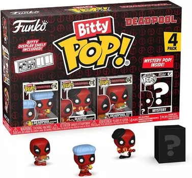 Funko POP! Фигурки для купания Deadpool Bitty Pop, 4 упаковки, 2,5 см