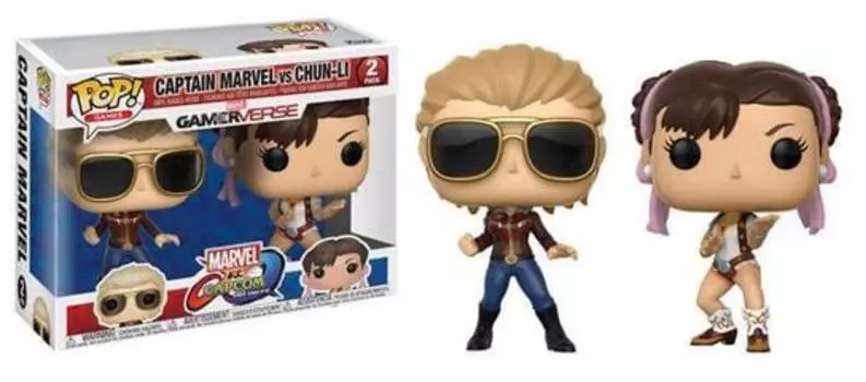 Funko POP! Игры, коллекционная фигурка, Капитан Марвел против. Чун-Ли, 2 упаковки.