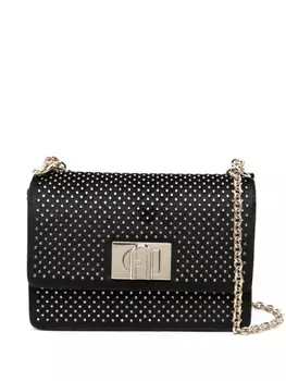 Furla бархатная сумка 1927 со стразами, черный