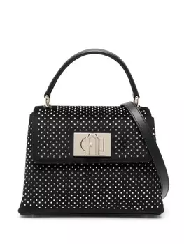 Furla бархатная сумка 1927 со стразами, черный