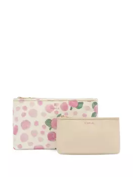 Furla косметичка с цветочным узором, белый