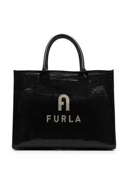 Furla кожаная сумка-тоут, черный