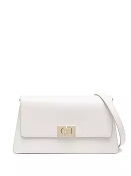 Furla лакированная сумка через плечо Zoe, нейтральный цвет