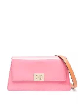 Furla лакированная сумка через плечо Zoe, розовый