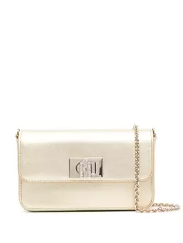 Furla маленькая сумка через плечо с логотипом, золотистый