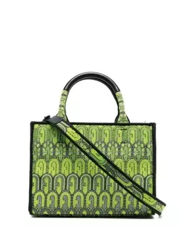 Furla маленькая сумка-тоут с жаккардовым логотипом, зеленый