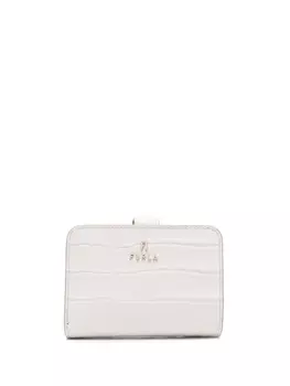 Furla маленький кошелек Camelia с тиснением под кожу крокодила, нейтральный цвет